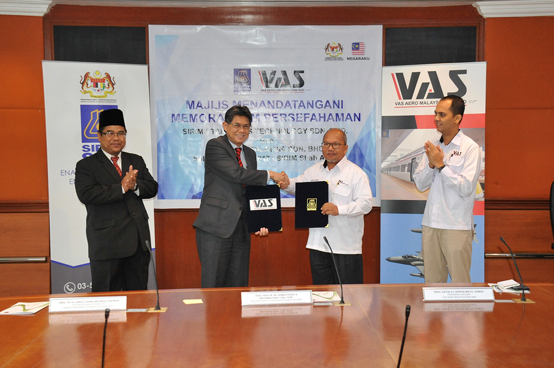 SIRIM Standards Technology MOU with Vas Aero Malaysia 2017